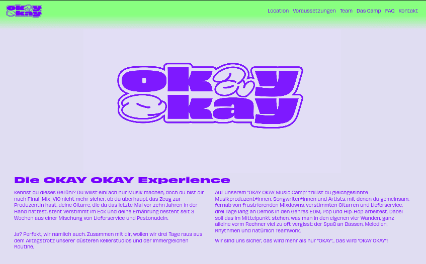 Project: OKAY OKAY - Music Camp